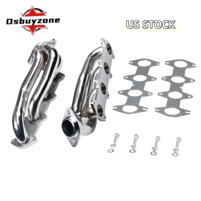 Par de cabezales de escape cortos de acero inoxidable para Ford F150 2004-2010 5,4 L V8 Foto 1 de 4