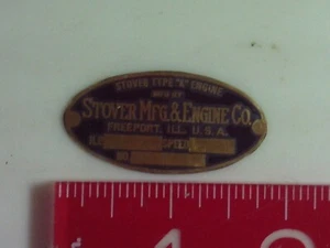 Typenschild Stover Typ K im Maßstab 1:2 für Hit and Miss Modellmotor Namensschild - Bild 1 von 1