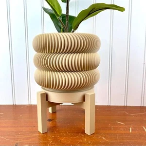 The Maro Planter Pot, 3D Printed Flower Pot, Indoor Planter w/ Drainage Tray - Picture 1 of 9