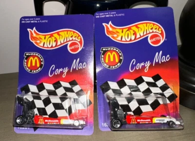 Nuevo Hot Wheels 1996 lote de 2 coches de arrastre McDonald's Racing Cory Mac NHRA Foto 1 de 3