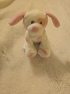 Ty Baby Pups White Pink Spots 8” Puppy Dog Plush Beanie Sewn Eyes 2017 Fast Ship - Picture 1 of 8