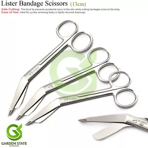 3 Pcs Lister Scissors 13cm Medical Removing Bandages Dressings Shears - Picture 1 of 3