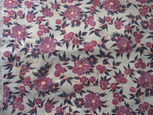 Vtg 30s 40s Feedsack Purple Blue flowers Quilt Fabric 36" w x 40" - Picture 1 of 3