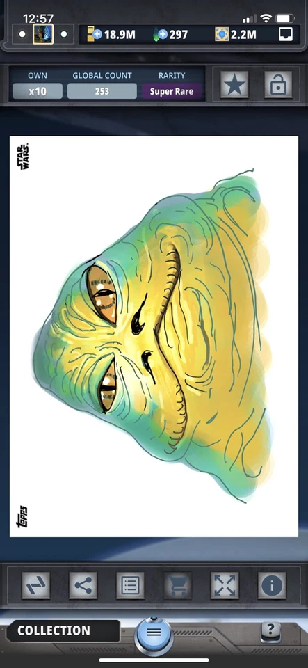 Topps Star Wars Digital Card Trader Alien Underground Jabba Insert Award - Image 1 of 1