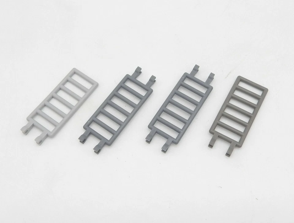 4x Lego Ersatzteile Zubehör Zaun Zäune Leiter mit Clips - grau Töne - Bild 1 von 1