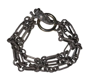 Vintage Barry Kieselstein Cord Sterling Silver Frog Multiple Chain Bracelet 7.5" - Picture 1 of 10