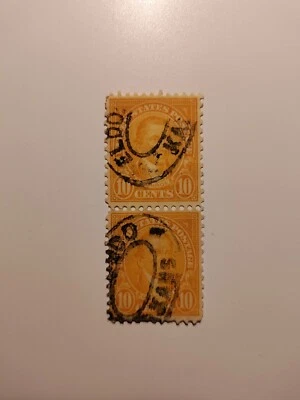 Par vertical estadounidense 1922 (Monroe), cancelado Eldorado, KS, usado, casi nuevo, casi nuevo Foto 1 de 2