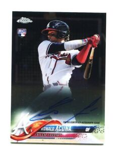 2018 Topps Chrome Ronald Acuna Auto Rookie Card Atlanta Braves, #RA-RA MINT