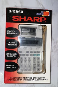 Sharp EL-1750 III 2 Color Printing Calculator 12 Digit Calendar and Clock (NEW) - Picture 1 of 4