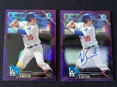 2x 2016 1st Bowman Chrome WILL SMITH Purple Refractor Auto #250 Dodgers HOT - Image 1 of 4