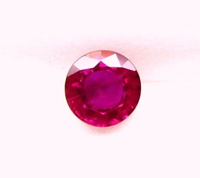 Natural Mined Loose Gem 1 Piece Round Deep Red Ruby 0.53 Carat  4.9x2.4 MM- WxD - Image 1 of 4