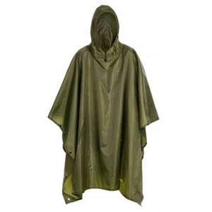 Poncho Abrigo de Lluvia Estilo Militar Multiuso Rip Stop Tejón Exterior Oliva - Imagen 1 de 9