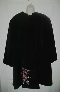 Maggie Sweet Damen 3X schwarzer Polyestermantel mit Stickerei genähte Blume Neu - Bild 1 von 19