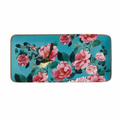 Maxwell & Williams TC Silk Road Platte Servierplatte Teller Aqua 33 x 15.5 cm - Photo 1/4