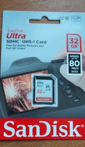 SanDisk Ultra SDHC Card UHS-I 32GB Speed Up to 80 MB/s - Picture 1 of 2