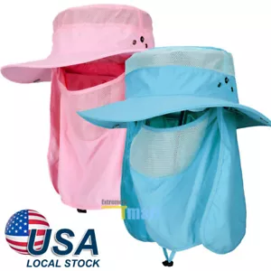 Wide Brim Sun Hat UV Protection Bucket Cap For Hiking Camping Fishing Womens Men - Picture 1 of 32