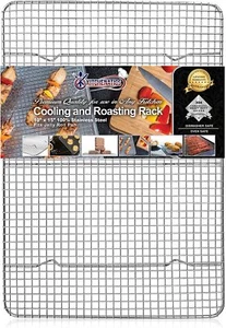 Premium Oven Grill Rack Wire Cooling Baking Roasting Jelly Roll Pan 38x25.4cm - Picture 1 of 8