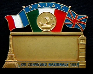 1967 ITALY FRANCE UK pin badge FAIAT Federalberghi Association Alberghi Turismo - Picture 1 of 2