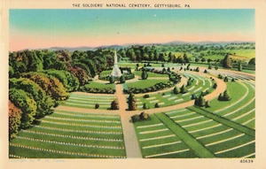 AK PA Gettysburg DER SOLDATEN NATIONALFRIEDHOF Leinen - unbespielt - Bild 1 von 2