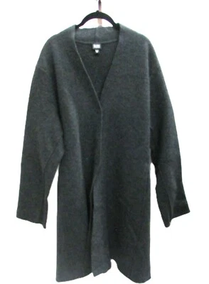 Eileen Fisher Gray Wool Button Snap Front Jacket 3/4 Length Size XL - Image 1 of 2