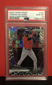2020 Panini Prizm Yordan Alvarez Rc 05/50 Snake Skin Prizm PSA 10 Astros
