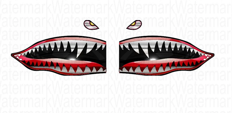 Flying Tiger Teeth Custom Graphics Decals RC Plane Airplane - Image 1 of 1