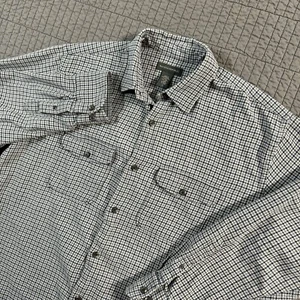 Banana Republic Shirt Mens Large Gray Houndstooth Wool Blend Casual Work Flannel - Picture 1 of 11