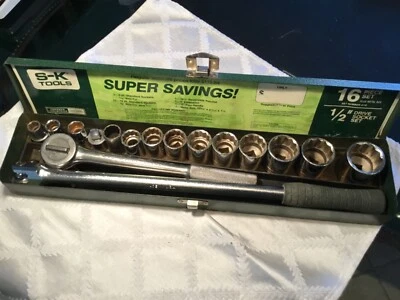 S-K PROFESSIONAL TOOLS 4116 Socket Set~ 16 Pc & Metal Box - Image 1 of 4