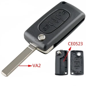 3 Button Flip Remote Key Shell For Citroen C2 C3 C4 C5 C6 Berlingo CE0523 VA2 - Picture 1 of 11