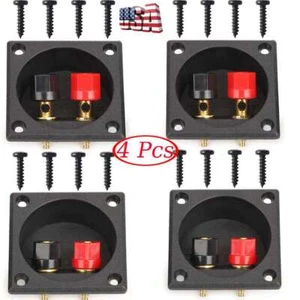 4Pcs Set Speaker Box Terminal Round Spring Cup Connector Subwoofer Enclosure USA - Picture 1 of 12