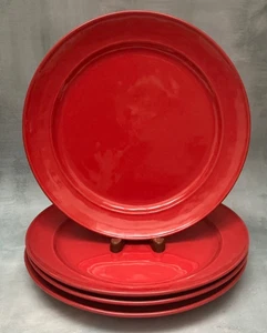 Set/4 Pottery Barn CAMBRIA Red Dinner Plates - Picture 1 of 3