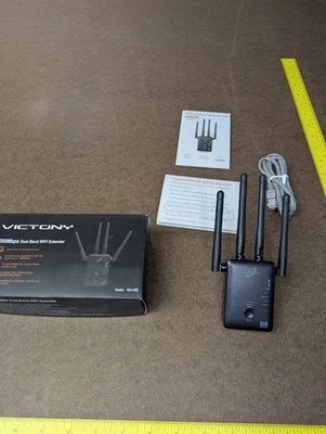 VICTONY Wi-Fi Range Extender 1200Mbps Signal Booster, Extender for 2.4G and 5Ghz - Image 1 of 4
