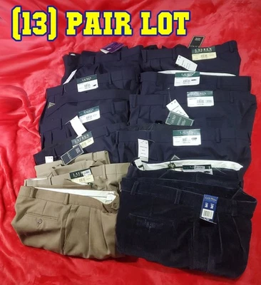Lote de 13 calças sociais masculinas Lauren Ralph Lauren conforto total 36x29 e 36x30 novas com etiquetas - Imagem 1 de 4