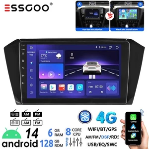 8-kern Für VW Passat B8 2018-2021 6G+128G Android 14 Autoradio CarPlay GPS Navi - Bild 1 von 13