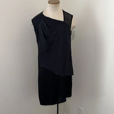 Mini Vestido RAG & BONE Pequeño Negro Asimétrico Sin Mangas Fiesta Año Nuevo Edgy Foto 1 de 4