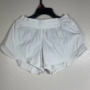 Lululemon Hotty Hot Shorts Womens size 6 White Brief Liner Logo Mid Rise Workout - Picture 1 of 8
