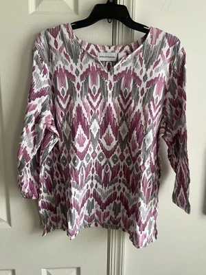 Camisa Alfred Dunner Floral Ikat XL Foto 1 de 4