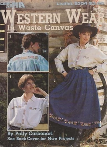 Western Wear in Waste Canvas - MODELLO PUNTO CROCE - Rodeo Cowgirl Cowboy - Foto 1 di 2
