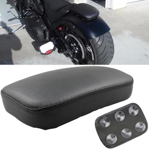 Cojín Seat Pillion cuero sintético pasajero negro para Harley Super Glide - Imagen 1 de 13