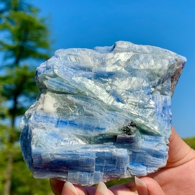 320G Rare!! Natural beautiful Blue KYANITE with Quartz Crystal Specimen Rough - Image 1 of 4