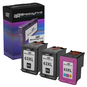 3PK Reman Replacement Ink for HP 63XL HP F6U64AN F6U63AN 2 HY Black 1 HY Color - Picture 1 of 5