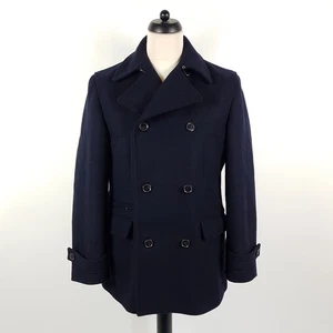 Tom Rusborg chaqueta de cabaña hombre talla 48 azul lana franela abrigo corto abrigo de invierno - Imagen 1 de 10