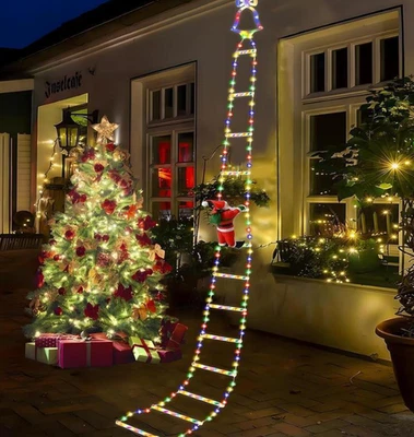 Climbing Santa Christmas Ladder – Animated LED Light-Up Outdoor Décor - Image 1 of 4