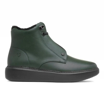 Heavenly Feet Womens Boots Green Ankle Litesoles Faux Fur Lined Zoom SIZE