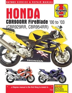 Honda CBR900RR FireBlade 2000 - 2003 (Haynes Service amp Repair Manual) by Anon - Picture 1 of 4
