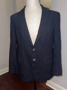 Blazer Abrigo Deportivo Calvin Klein Negro Mezcla Lana 2 Botones Talla 42R - Imagen 1 de 5