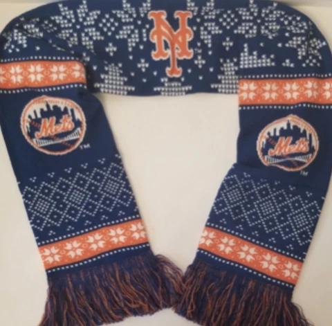 NEW YORK METS MLB UGLY SWEATER SCARF SPORTS CRATE Brand New Cover