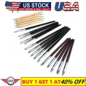 20Pcs Silicone Clay Sculpting Tool Clay Shaping Modeling Wipe Out Carving Tools - Picture 1 of 7