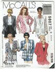 McCalls Sewing Pattern 5807 Unlined Jacket Misses Size 8-12