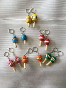 JUEGO AL POR MAYOR LLAVERO BALERO HECHO A MANO, DOCENA, LLAVEROS DE MADERA, REGALO ARTESANAL - Imagen 1 de 6
